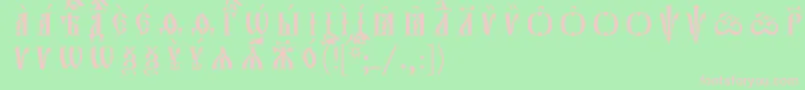 More about Orthodox.TtUcs8CapsРазрядочный Font Orthodox.TtUcs8CapsРазрядочный Font – Pink Fonts on Green Background